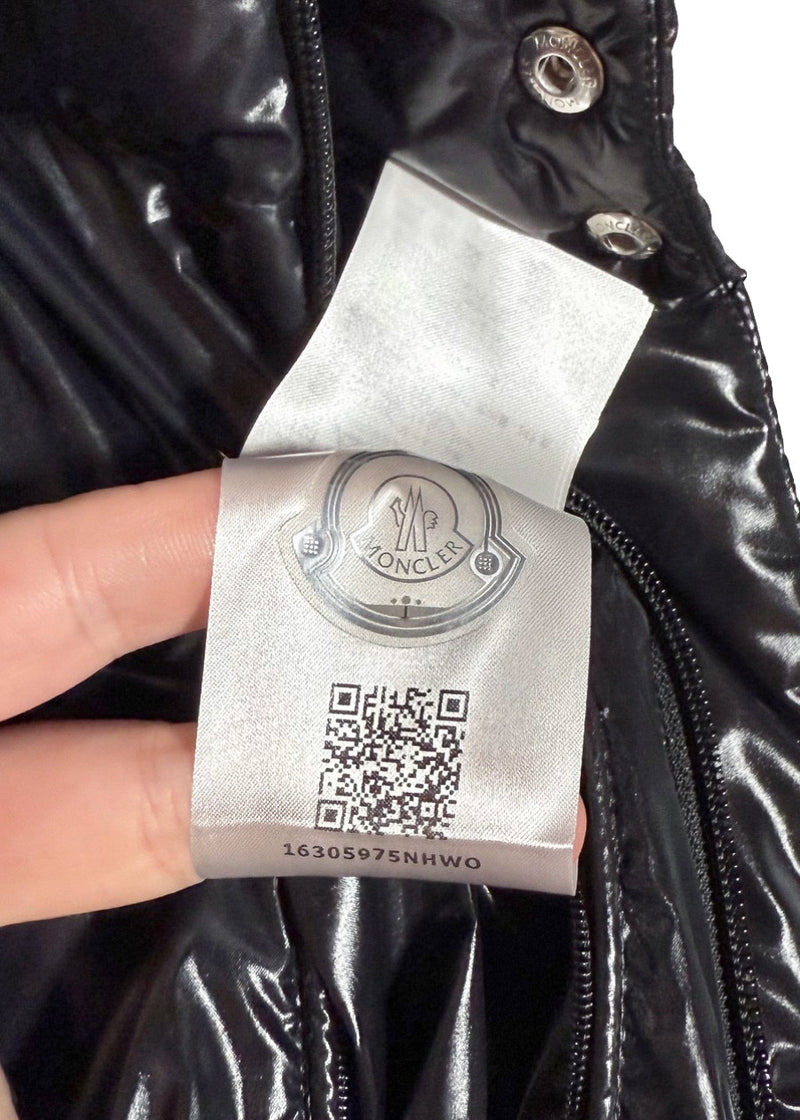 Moncler Black Glossy Pablof Long Down Hooded Parka Jacket