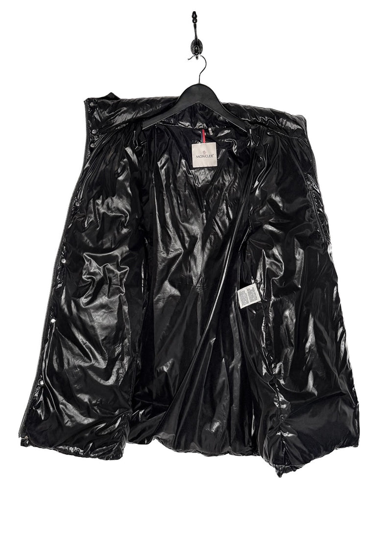 Moncler Black Glossy Pablof Long Down Hooded Parka Jacket