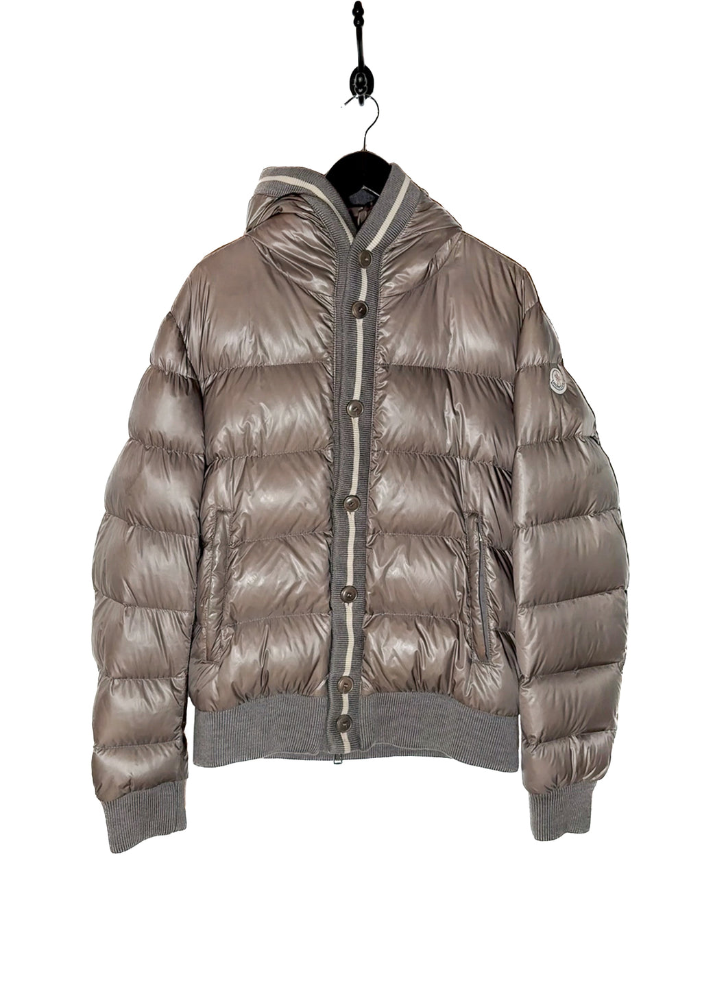 Main photo of Moncler Cesar Taupe Down Wool Insert Buttoned Jacket