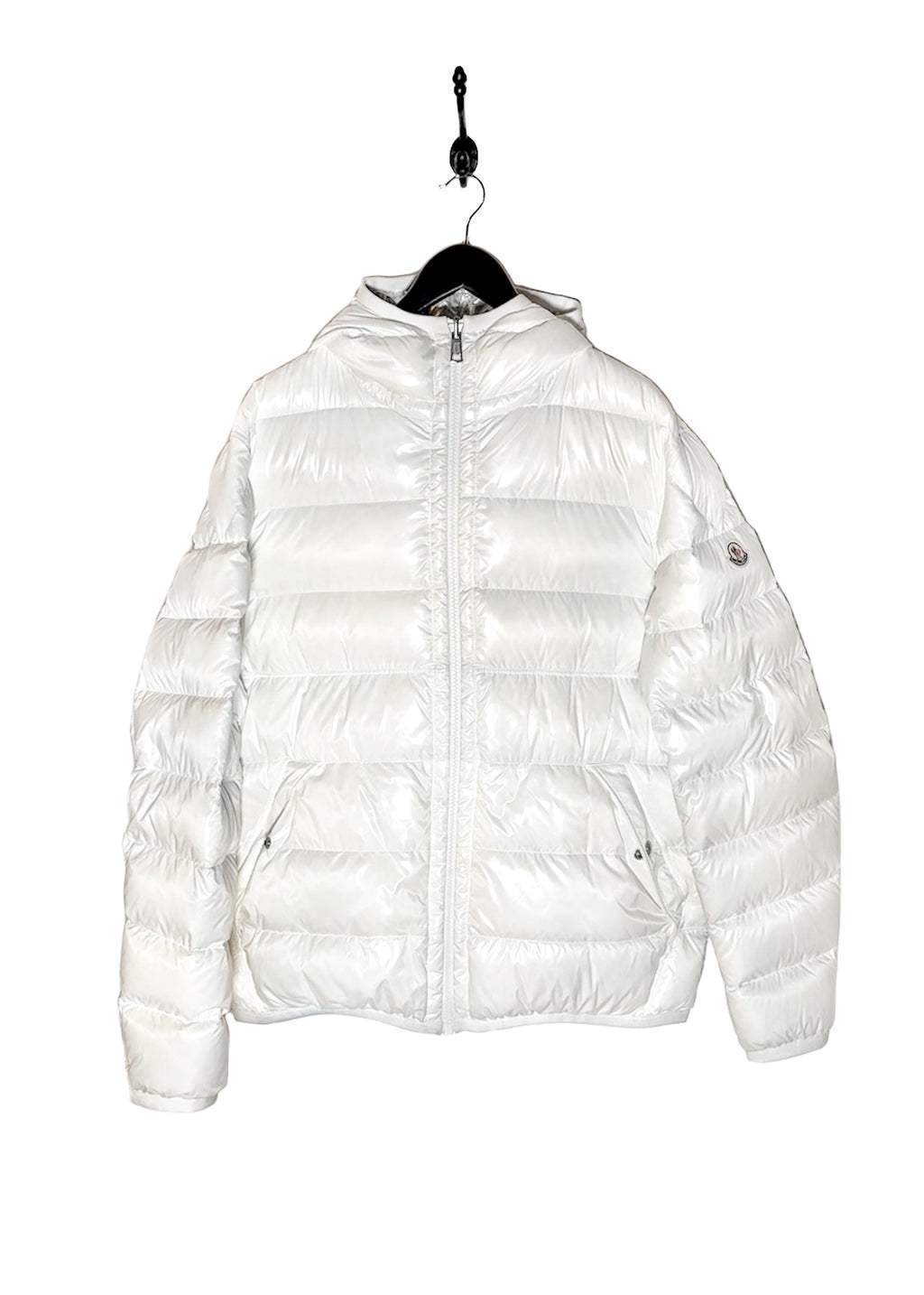 Moncler Freville Reversible White Silver Down Puffer Jacket