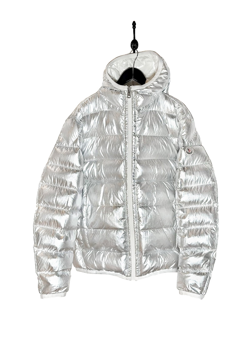 Moncler Freville Reversible White Silver Down Puffer Jacket