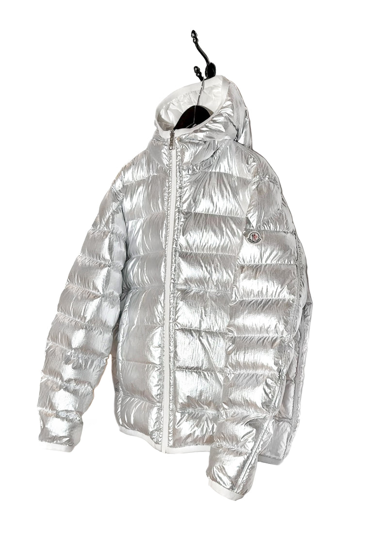 Moncler Freville Reversible White Silver Down Puffer Jacket