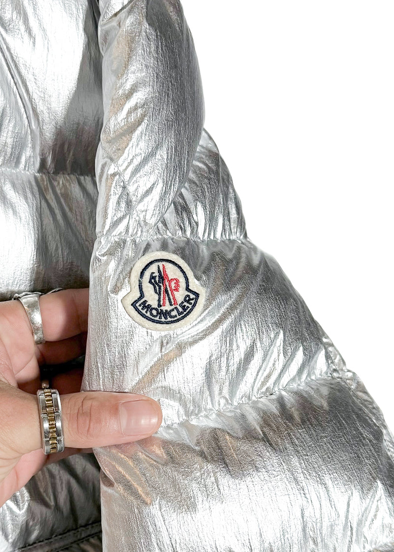 Moncler Freville Reversible White Silver Down Puffer Jacket