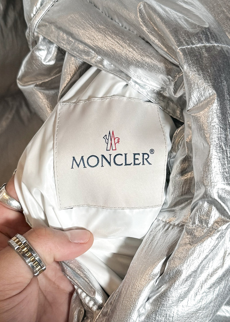 Moncler Freville Reversible White Silver Down Puffer Jacket