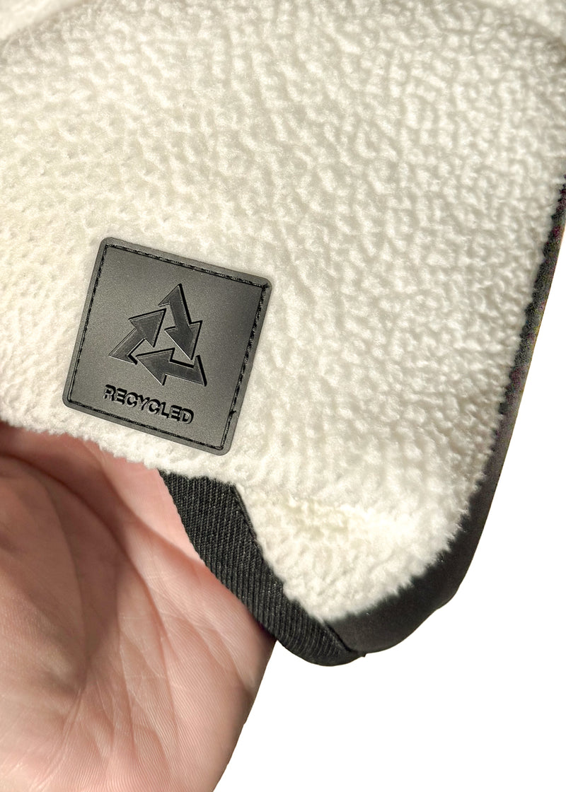 Patch on Moncler Grenoble Ivory Fleece Maglia Cardigan Puffer Coat