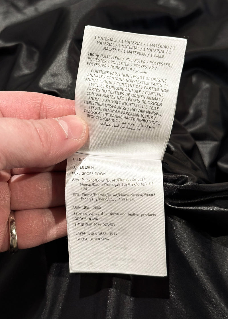 Labels of Moncler Grenoble Ivory Fleece Maglia Cardigan Puffer Coat