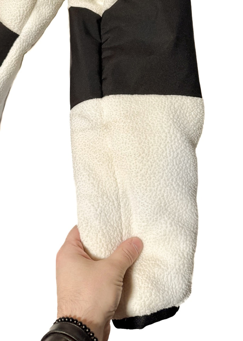 Sleeve of Moncler Grenoble Ivory Fleece Maglia Cardigan Puffer Coat