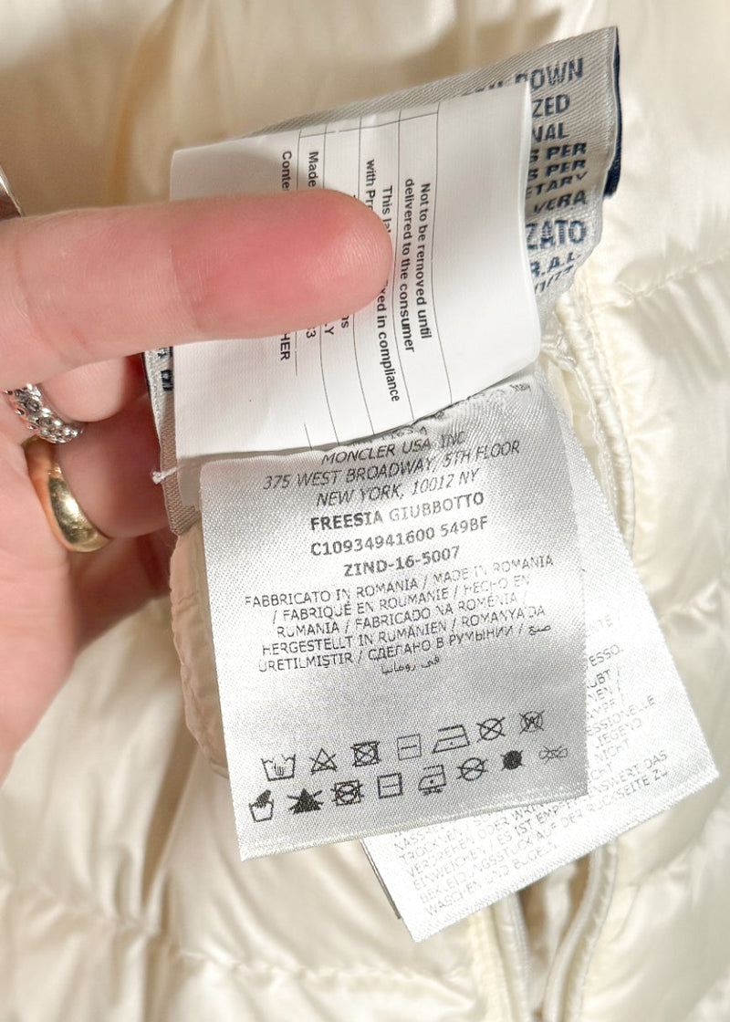 Moncler Ivory Freesia Reversible Tweed Quilted Down Coat