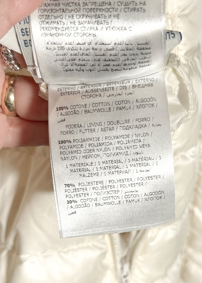 Moncler Ivory Freesia Reversible Tweed Quilted Down Coat