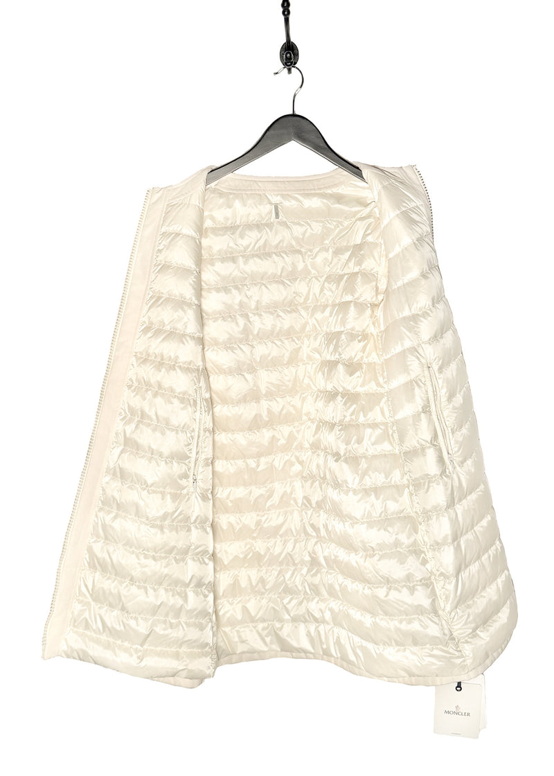Moncler Ivory Freesia Reversible Tweed Quilted Down Coat