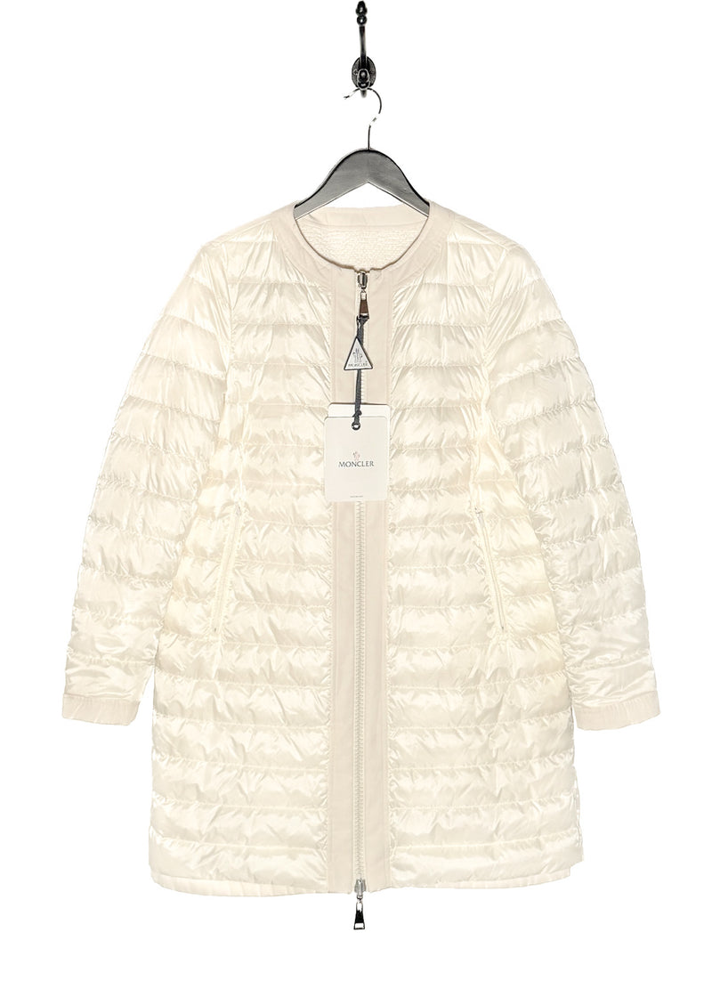 Moncler Ivory Freesia Reversible Tweed Quilted Down Coat