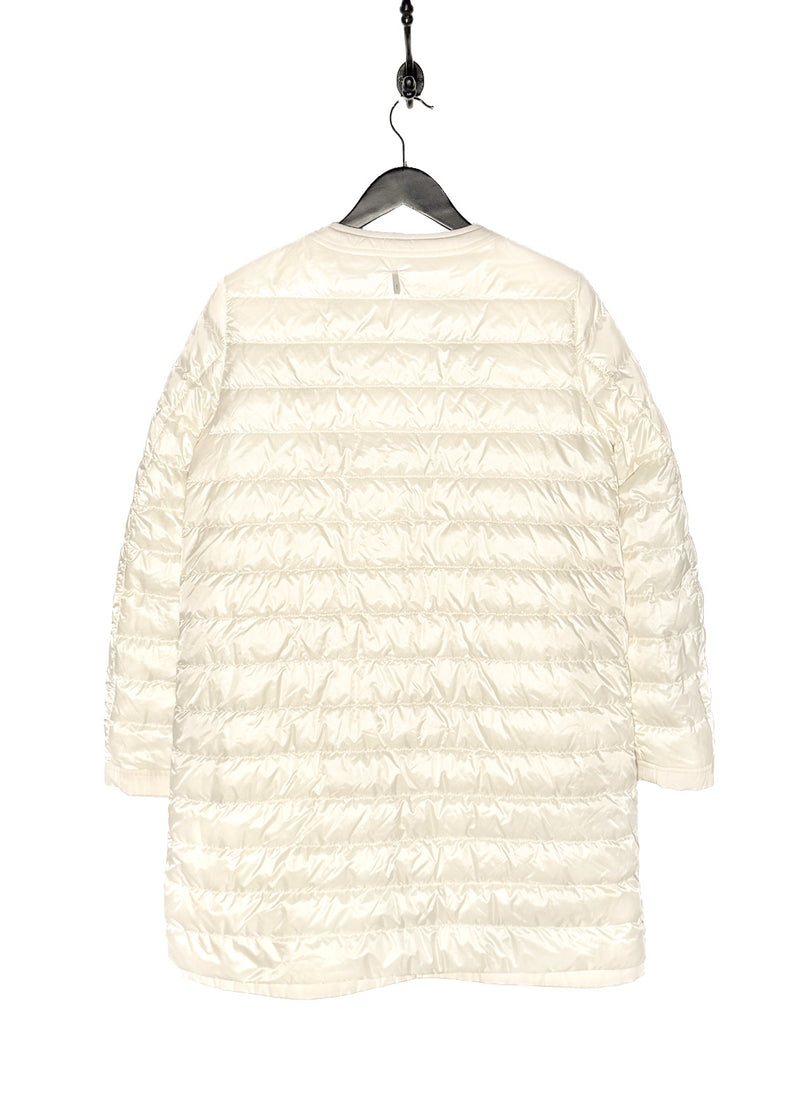Moncler Ivory Freesia Reversible Tweed Quilted Down Coat