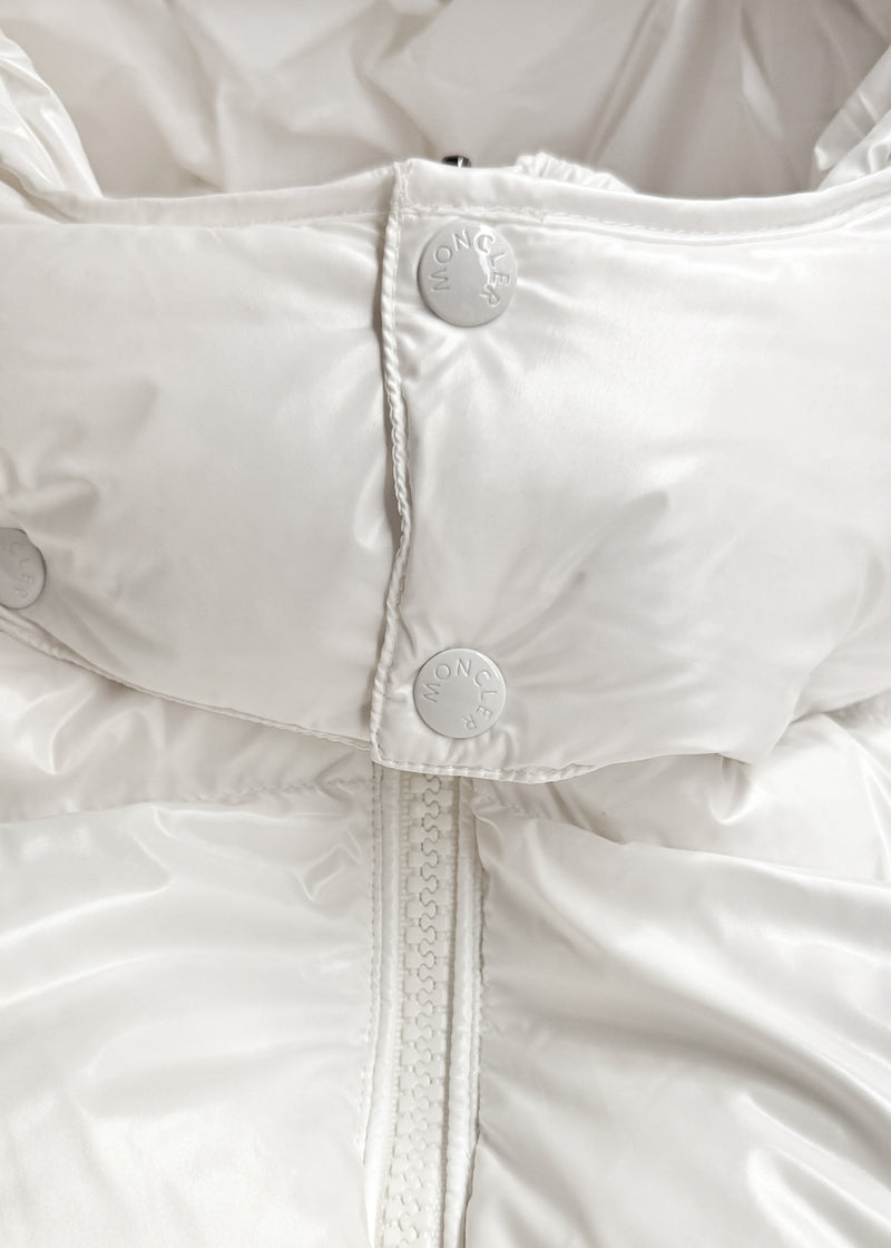 Closure of Moncler White Maya Down Puffer Coat