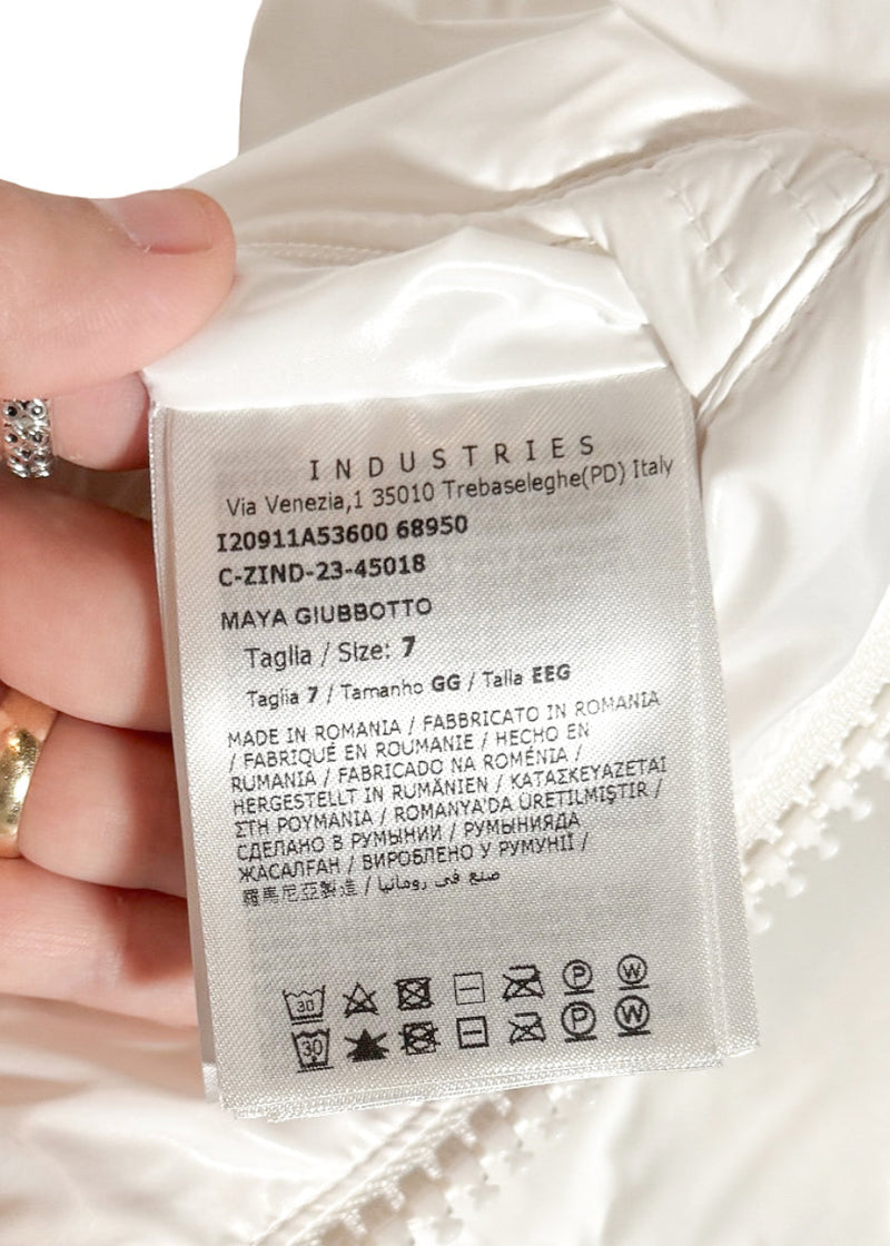 Labels of Moncler White Maya Down Puffer Coat