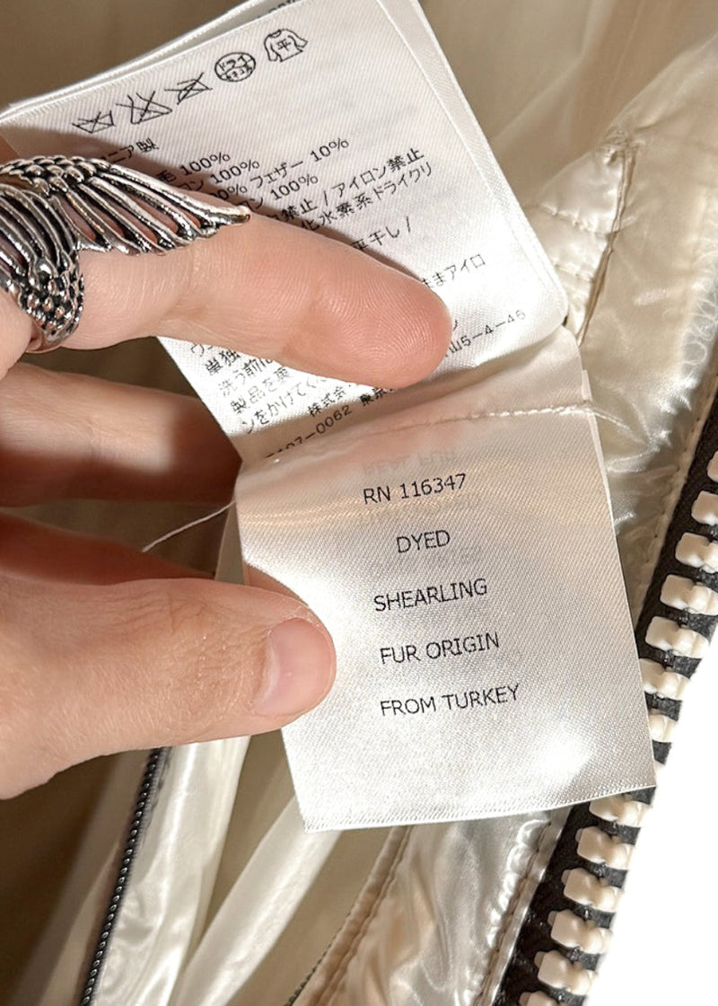 Labels of Moncler X Ami Bastien Grey Flannel Shearling Collar Down Vest