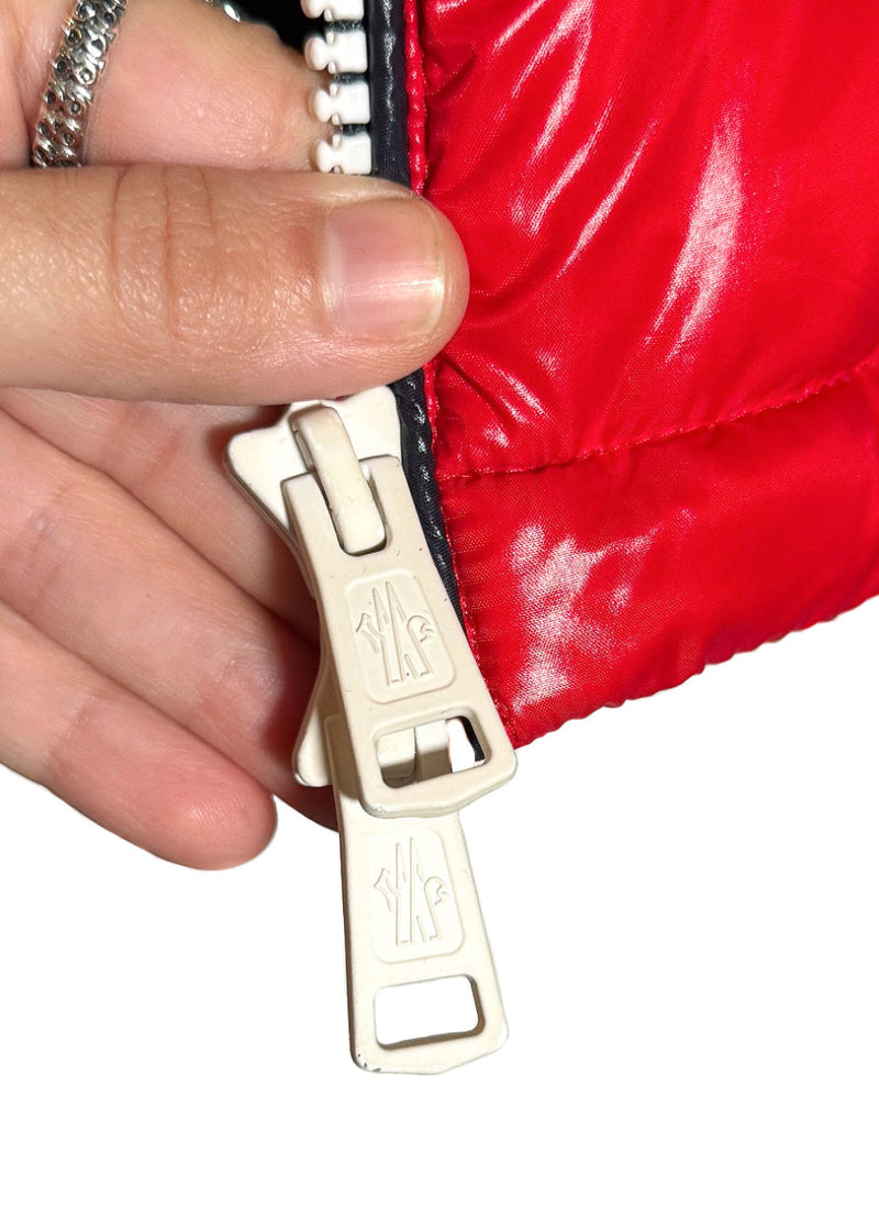 Branded hardware of Moncler X Kith Tricolour Pelat Down Vest