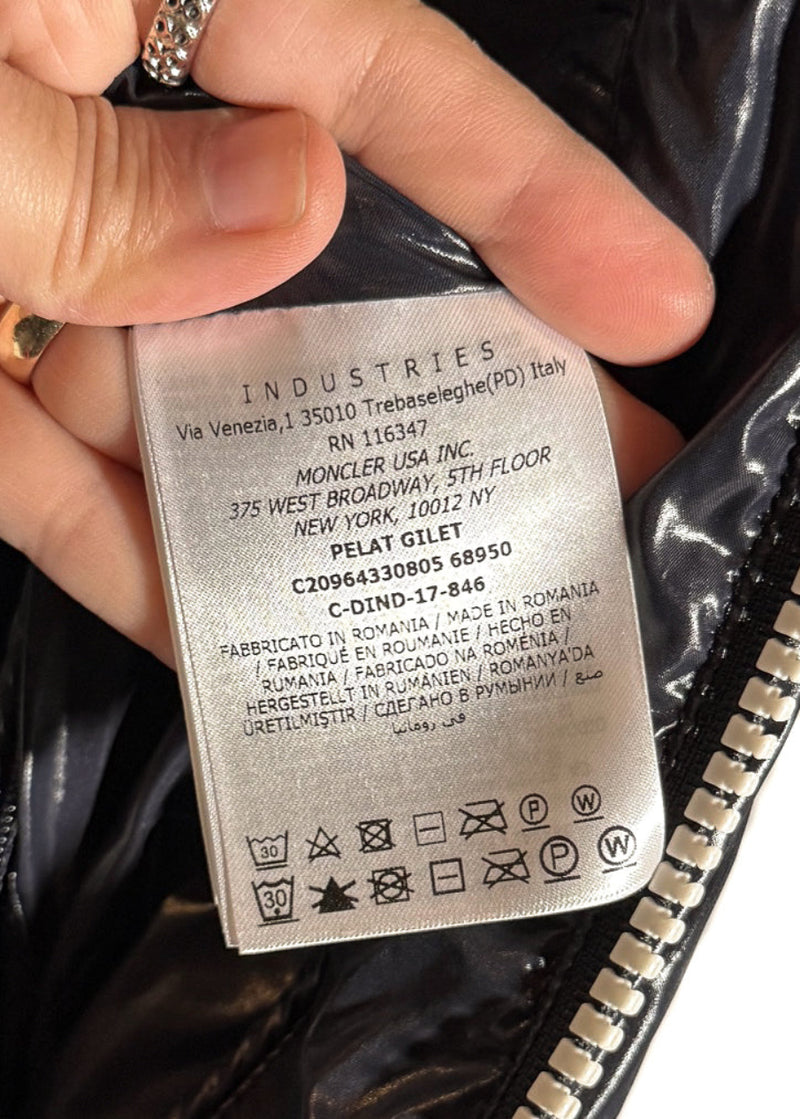 Labels of Moncler X Kith Tricolour Pelat Down Vest