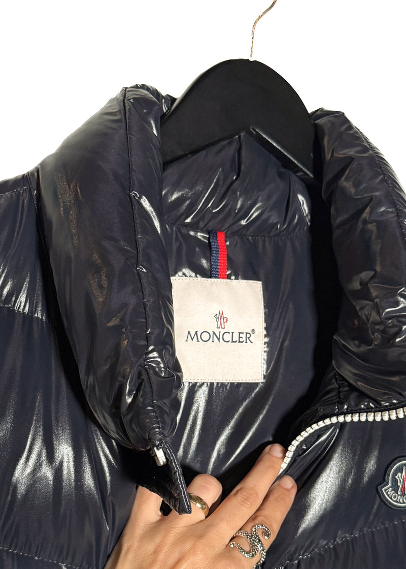 Collar area of Moncler X Kith Tricolour Pelat Down Vest
