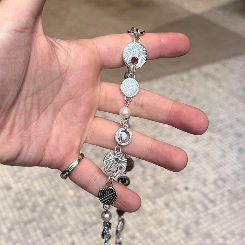 Montblanc Star Collection Sterling Silver Pearls Necklace & Bracelet Set