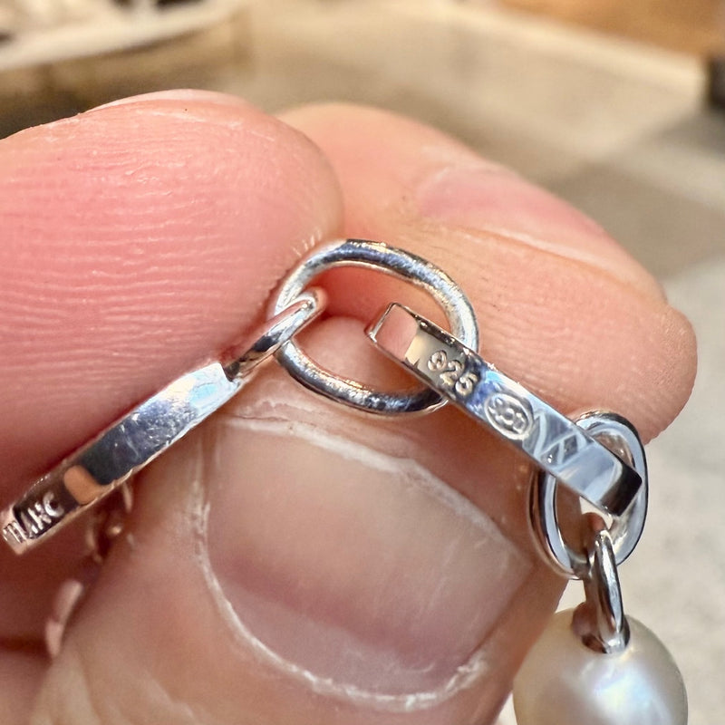 Montblanc Star Collection Sterling Silver Pearls Necklace & Bracelet Set