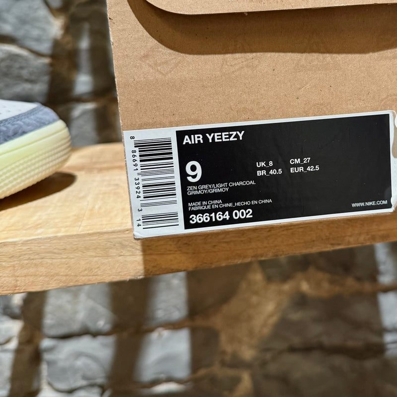 Packaging of Nike Air Yeezy 1 Zen Grey High Top Sneakers