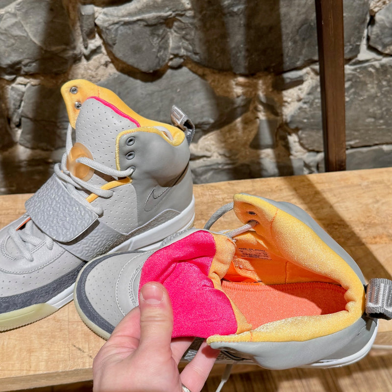 Interior of Nike Air Yeezy 1 Zen Grey High Top Sneakers