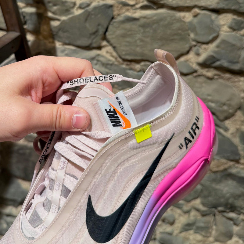 Tongue of Nike X Off-White The Ten Elemental Rose Serena Queen Air Max 97 OG Sneakers