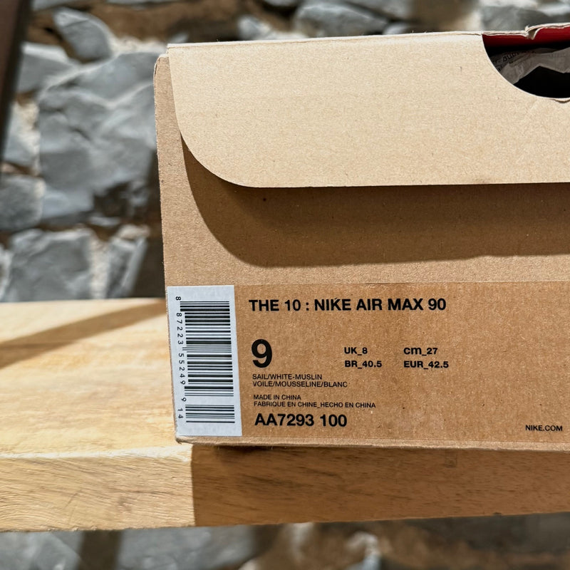 Box of Nike X Off-White The Ten White Air Max 90 Sneakers