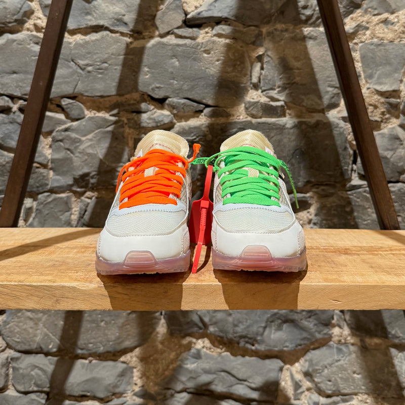 Front view of Nike X Off-White The Ten White Air Max 90 Sneakers