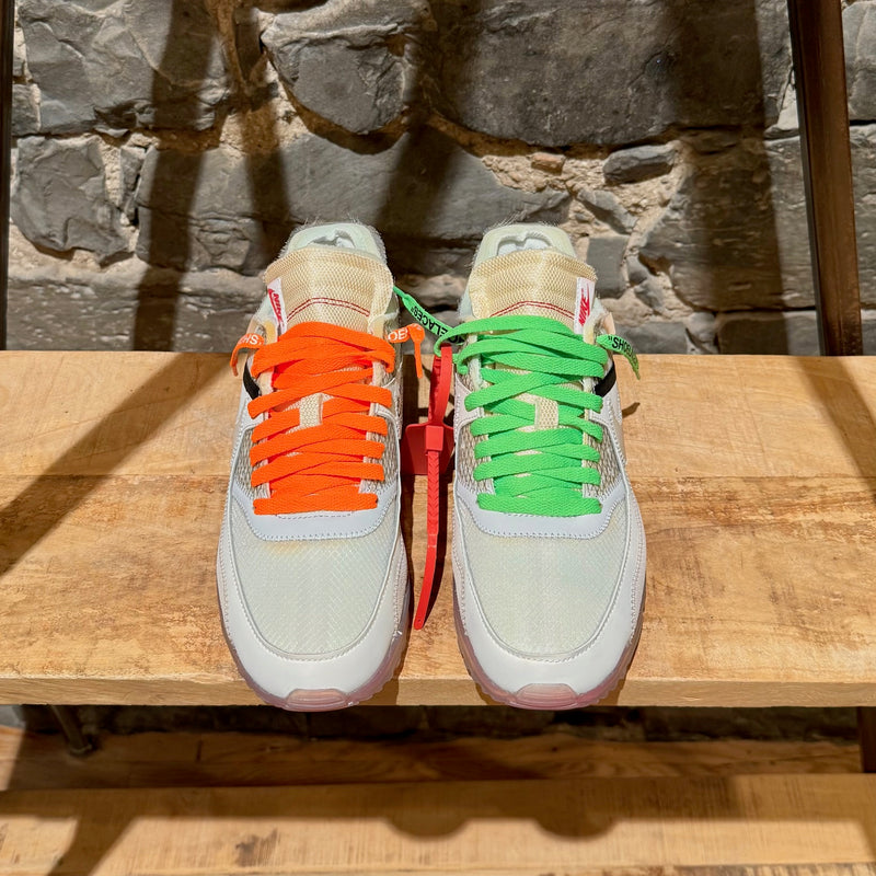 Top view of Nike X Off-White The Ten White Air Max 90 Sneakers