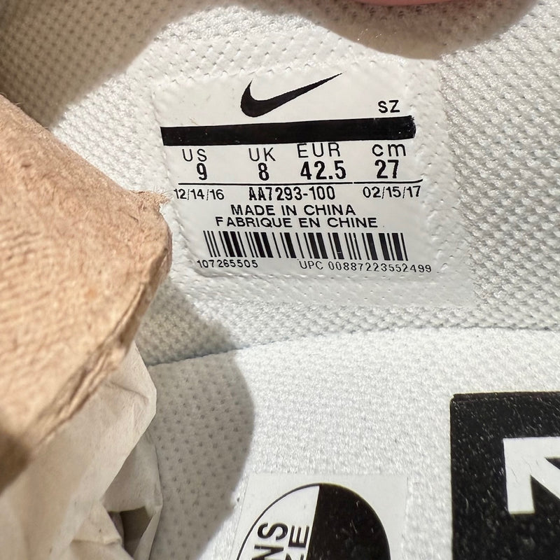 Labels of Nike X Off-White The Ten White Air Max 90 Sneakers