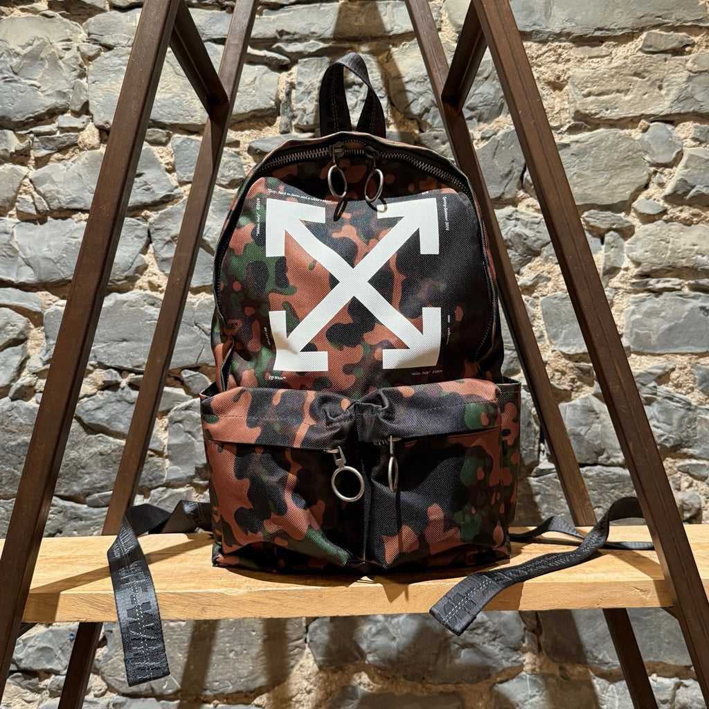 Main photo of Off-white Green Camouflage Arrow Print Backpack