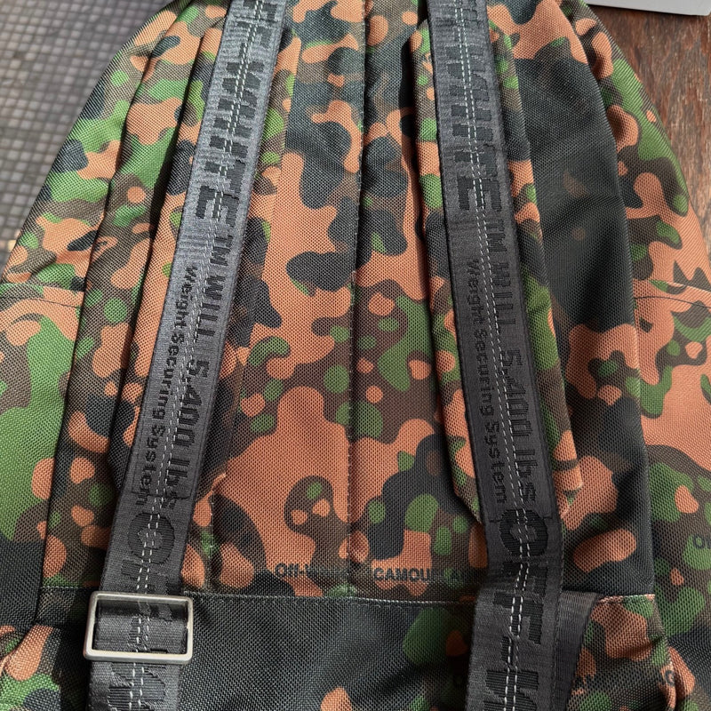 Straps of Off-white Green Camouflage Arrow Print Backpack