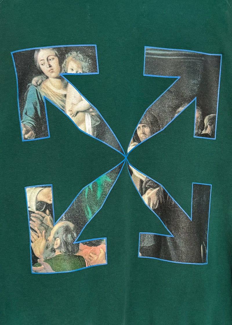 Back print of Off-White Green Caravaggio Print Hoodie