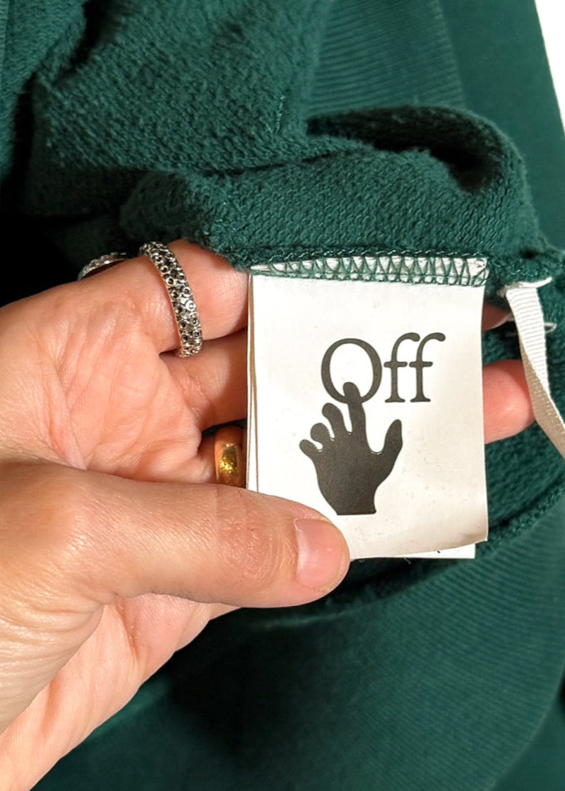 Labels of Off-White Green Caravaggio Print Hoodie