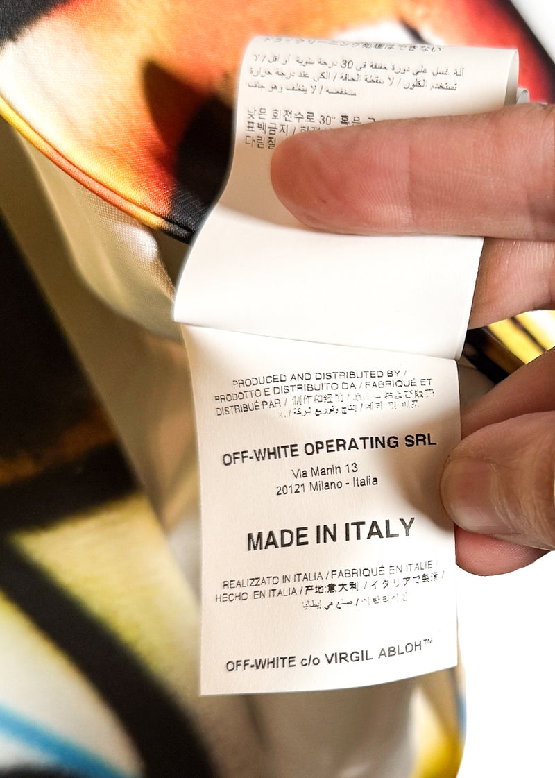 Labels of Off-White SS20 Runway Futura Tomboy Spray Oversized Blazer Jacket