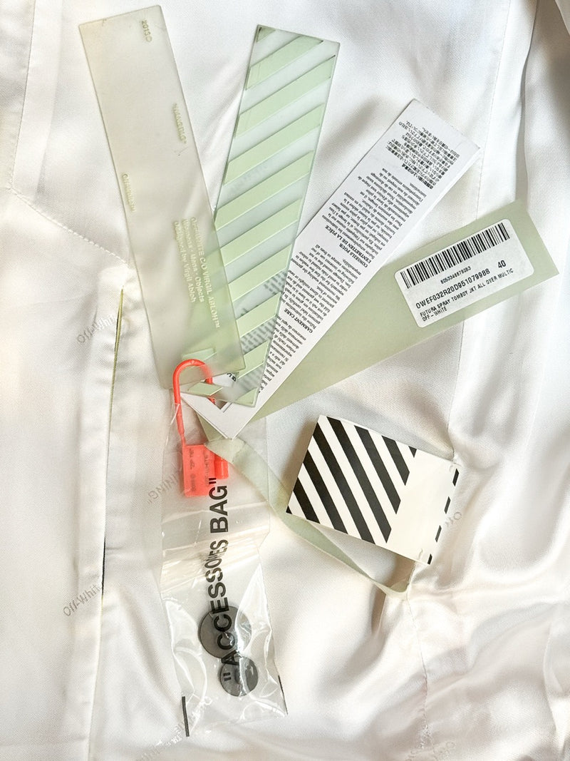 Tags of Off-White SS20 Runway Futura Tomboy Spray Oversized Blazer Jacket