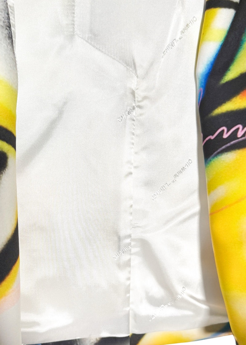 Close-up on Off-White SS20 Runway Futura Tomboy Spray Oversized Blazer Jacket