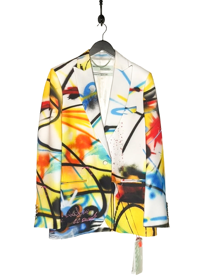 Main photo of Off-White SS20 Runway Futura Tomboy Spray Oversized Blazer Jacket
