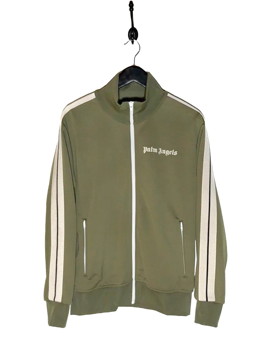 Main photo of Palm Angels Khaki Green Logo Track Sweater