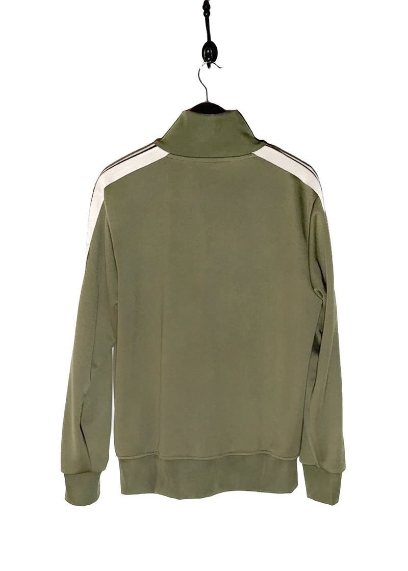 Back of Palm Angels Khaki Green Logo Track Sweater