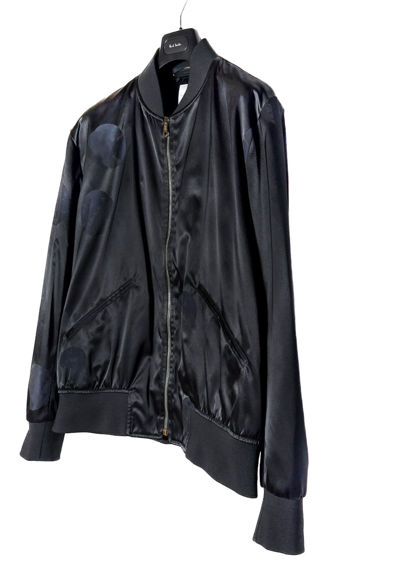 Paul Smith Black Satin Navy Apple Bomber Jacket