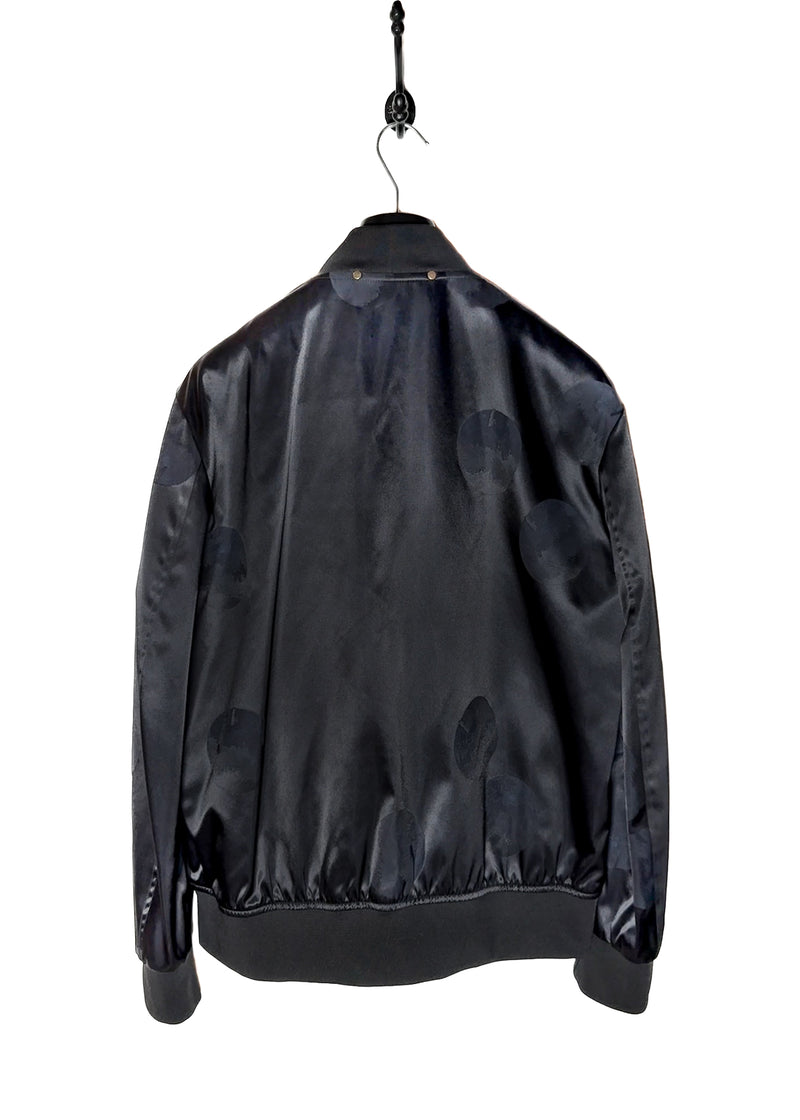 Paul Smith Black Satin Navy Apple Bomber Jacket