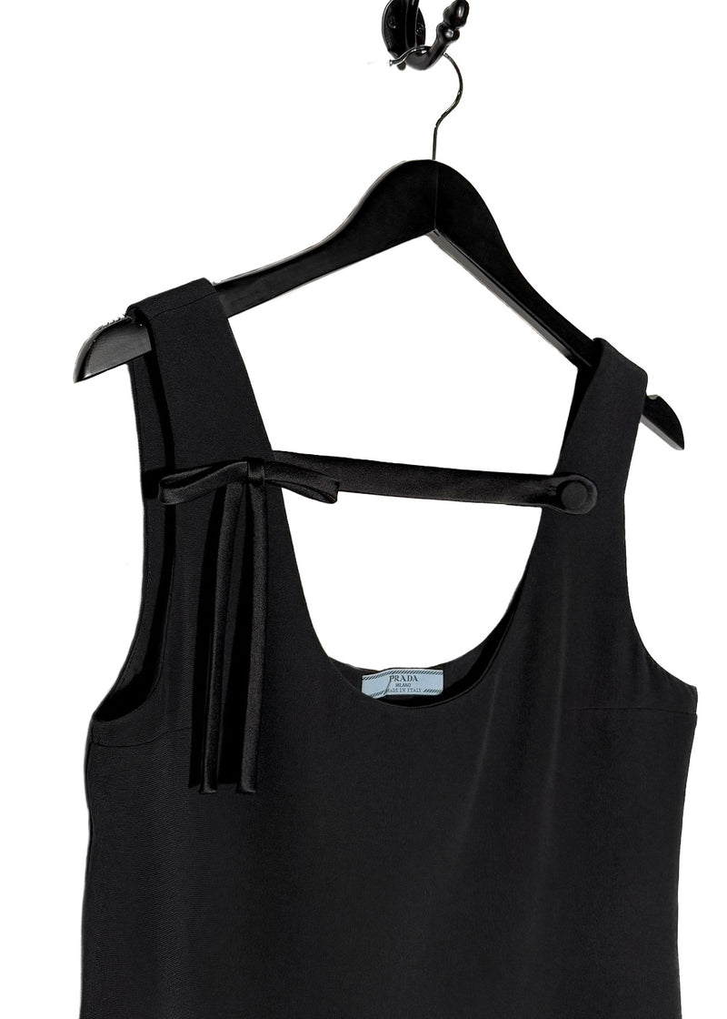 Prada 2018 Black Bow Front Shift Dress