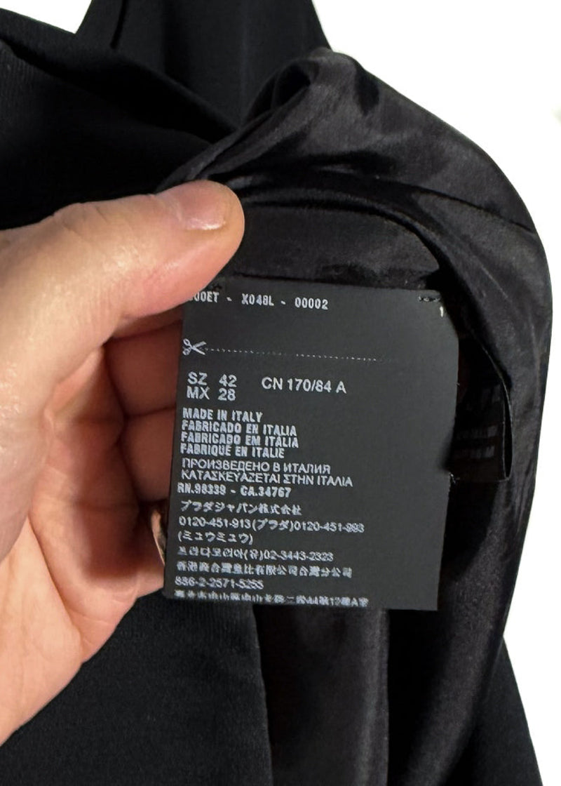 Prada 2018 Black Bow Front Shift Dress