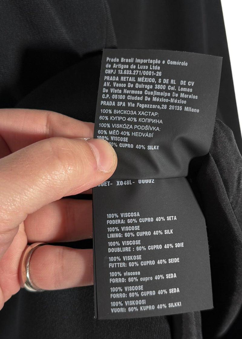 Prada 2018 Black Bow Front Shift Dress