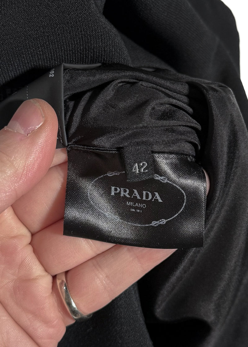 Prada 2018 Black Bow Front Shift Dress