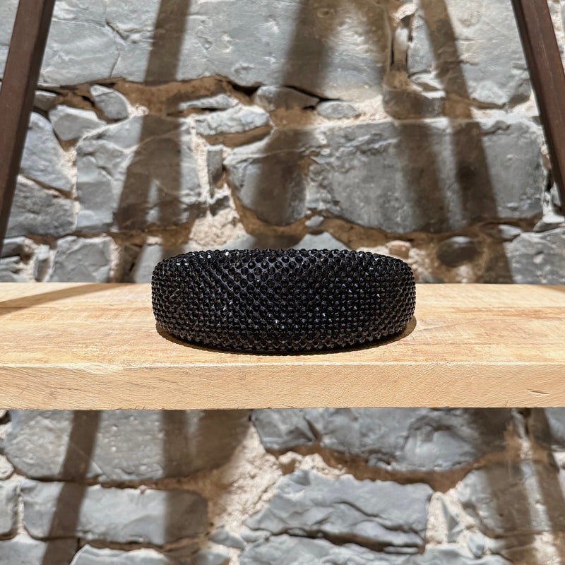 Top view of Prada Black Crystal Embellished Wide Headband