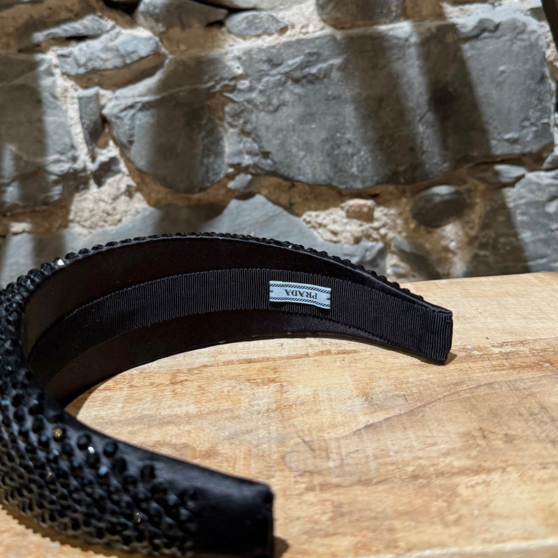 Inside view of Prada Black Crystal Embellished Wide Headband