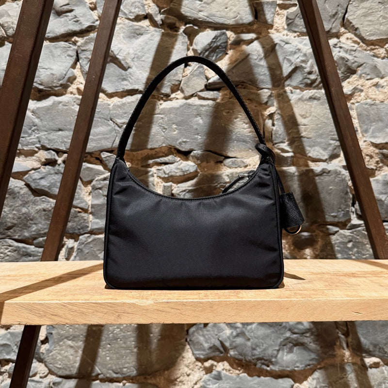 Back view of Prada Black Tessuto Nylon Re-Edition 2000 Bag